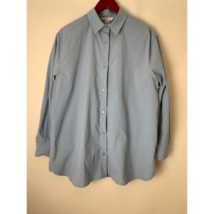 Athleta Everlasting Top Light Blue M Medium Oversize Wrinkle Resistant Fabric